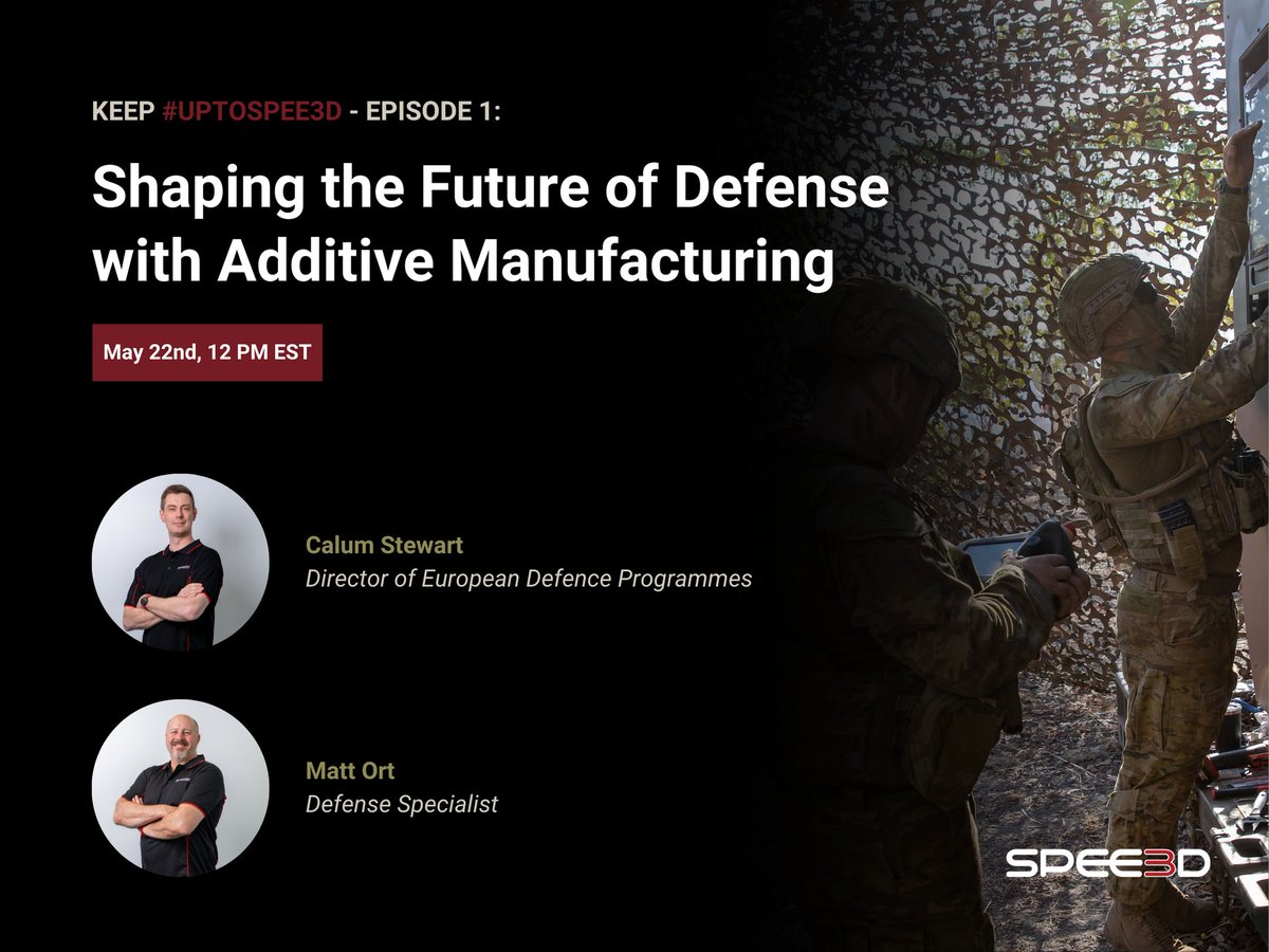 Join our #webinar 'Shaping the Future of Defense with Additive Manufacturing' on May 22, 12:00 PM EST, with Calum Stewart & Matt Ort. Explore #AUKUS, The Quad, applications, and strategic advantages. Register: hubs.la/Q02wDdY50 #AdditiveManufacturing #ColdSpray #Tech