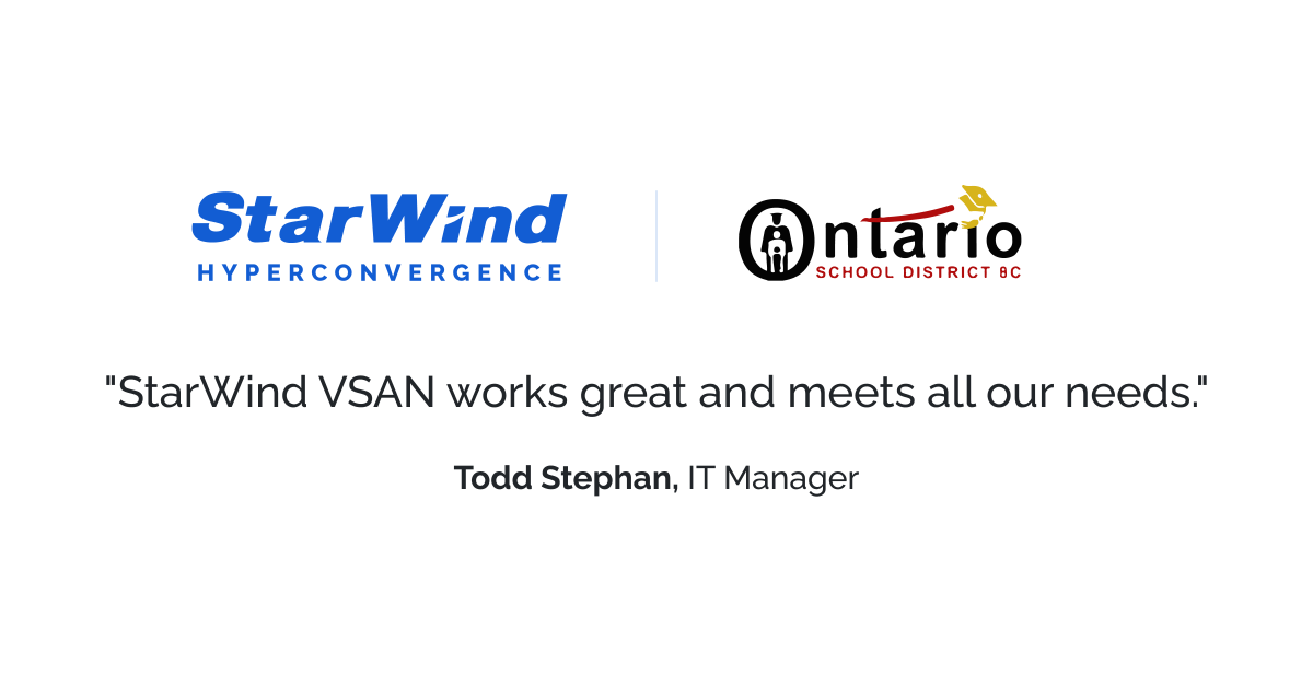 🏆#StarWind_success_story
Ontario School District, an Oregon-based administrative body, ensures uninterrupted service during outages by creating a high availability (#HA) cluster with #StarWind Virtual SAN (#VSAN). Read more here: starwind.com/s/2t