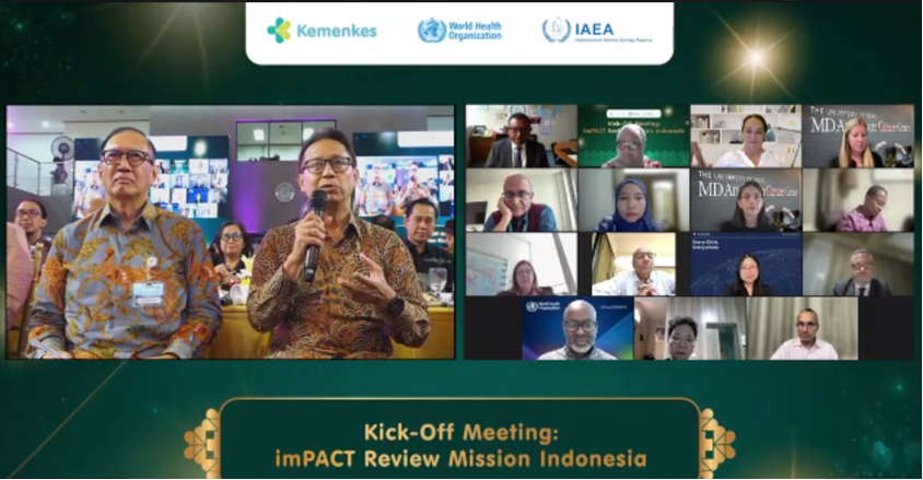 The Indonesian #imPACTReview kicked off with MoH Budi Gunadi Sadikin @KemenkesRI presenting his country's ambitions to improve #cancercontrol capacities. He also met the expert team appointed by @iaeaorg @WHOSEARO @WHOIndonesia @IARCWHO @StJudeResearch & @MDAndersonNews.