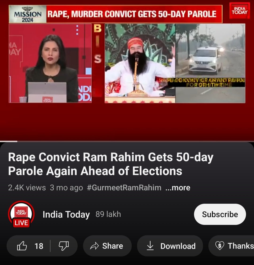 @SanjayAzadSln @Saurabh_MLAgk @AtishiAAP ED is playing headlines management to pressurize SC for tomorrow. SC can't do a PC/Byte but u can for balance. Dhananjay Singh, Anant Singh, Dilip Ray, Gurmeet Ramrahim. Who have been convicted & came out on bail/parole for elections.👇🙏