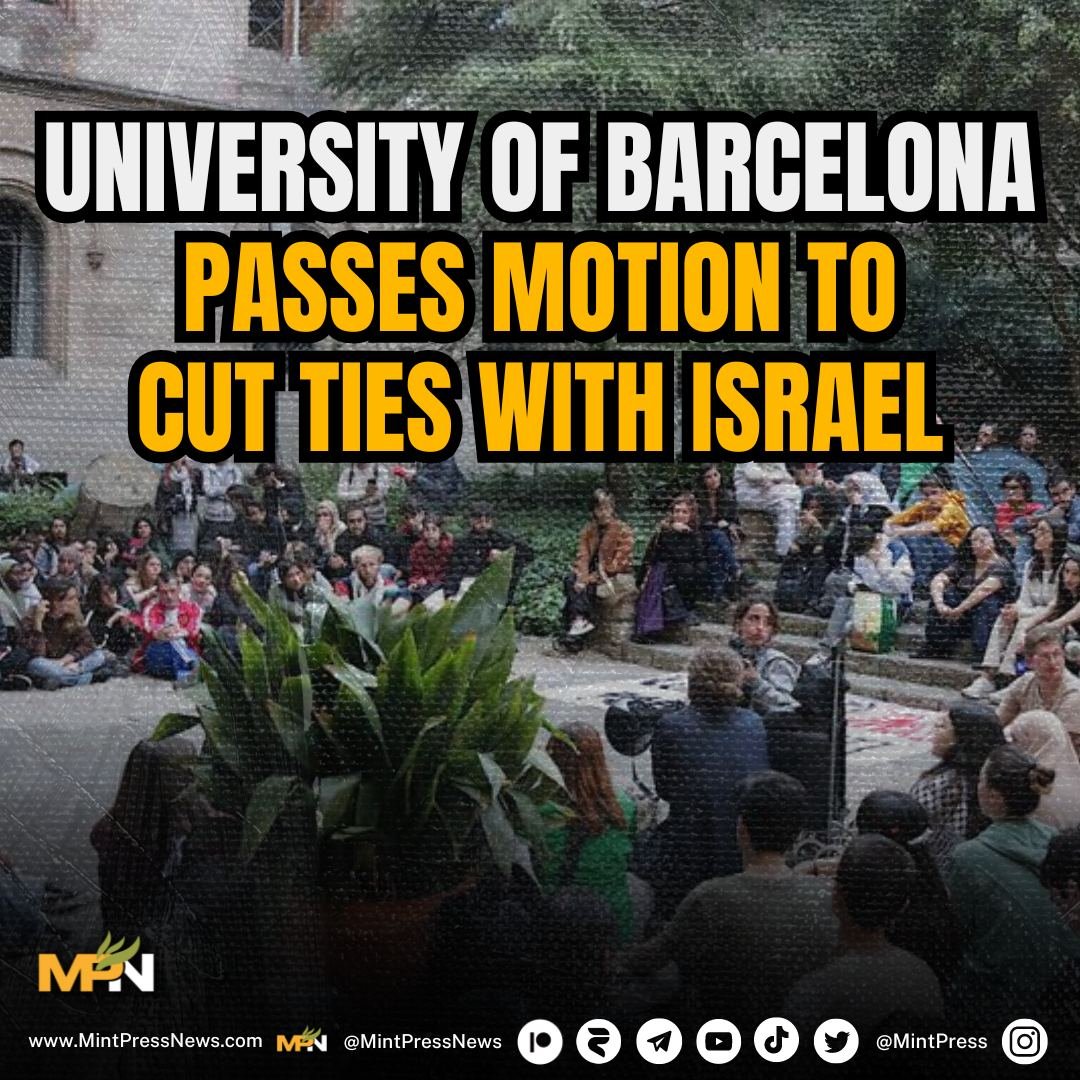 University of Barcelona to cut Israeli investments After months of campaigning, the students have persuaded the senate at the University of Barcelona to approve a motion to cut ties with Israel.