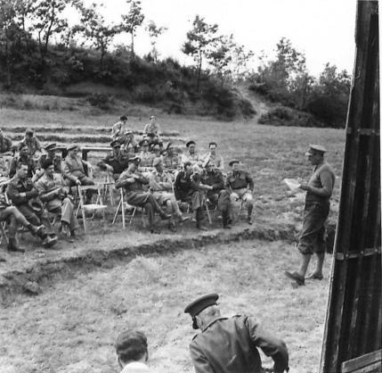 10th May 1944, General Oliver Leese at Venafro: 'A Press conference held at Tac H.Q. 8th Army.' (IWM NA 14696/14697/14698 - Sgt. Johnson) #Cassino