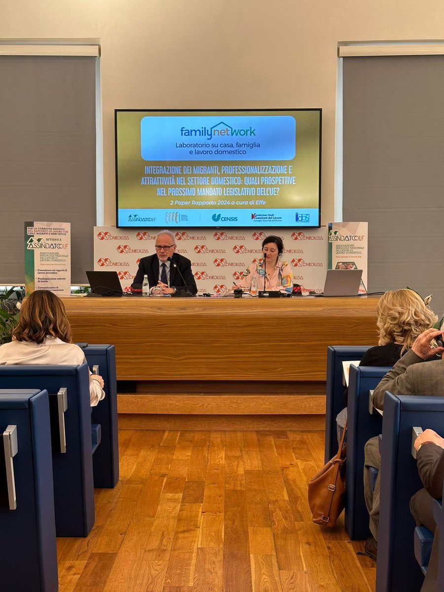 Joining forces in Rome today, @EFFE_EU and @Assindatcolf unveil the 2nd Paper of the FamilyNetwork Report on #domesticwork. Proudly under the patronage of @EUparliament, this event sparks crucial discussions on the progress and future of the domestic sector in Europe. #homecare