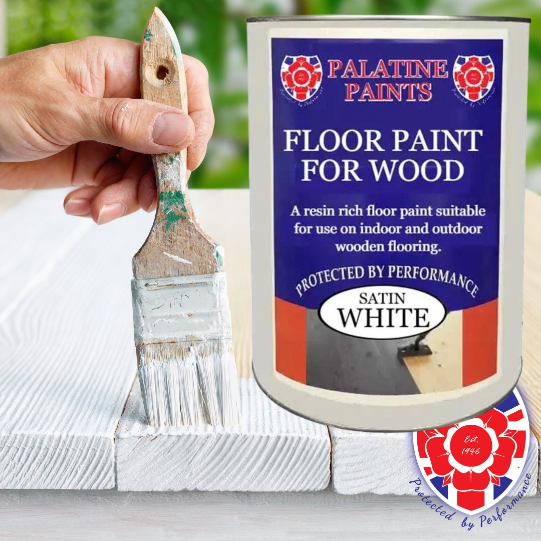 An alkyd paint for wooden flooring that protects the surface and provides a decorative finish. ✅ Resin rich coating ✅ Suitable for both indoor and outdoor use ✅ Touch dry in 3 hours ✅ Available in multiple colours Buy yours today: palatinepaints.co.uk/product/wood-f…