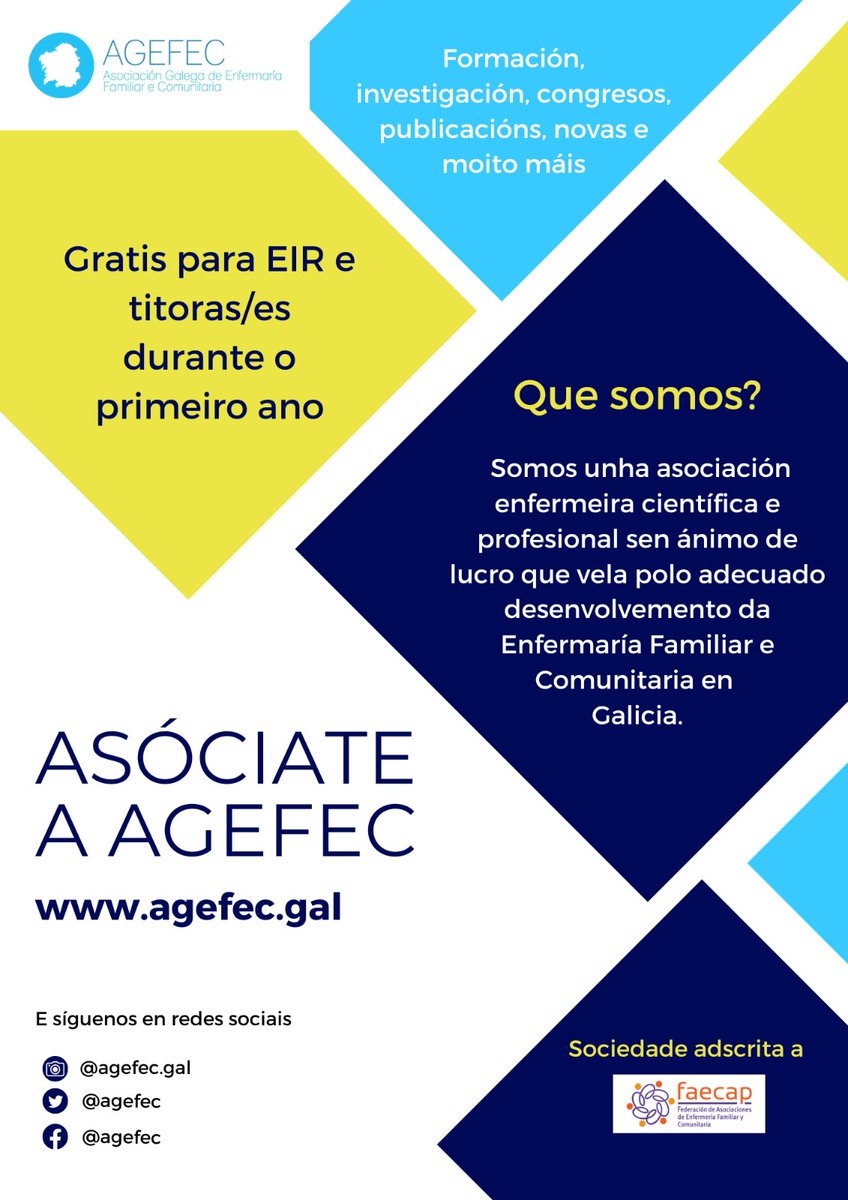 Dende #AGEFEC queremos presentarnos e dar a benvida os e as novas #EIR de #enfermeriafamiliarycomunitaria que comezan a súa formación nas diferentes unidades docentes da nosa comunidade. agefec.gal