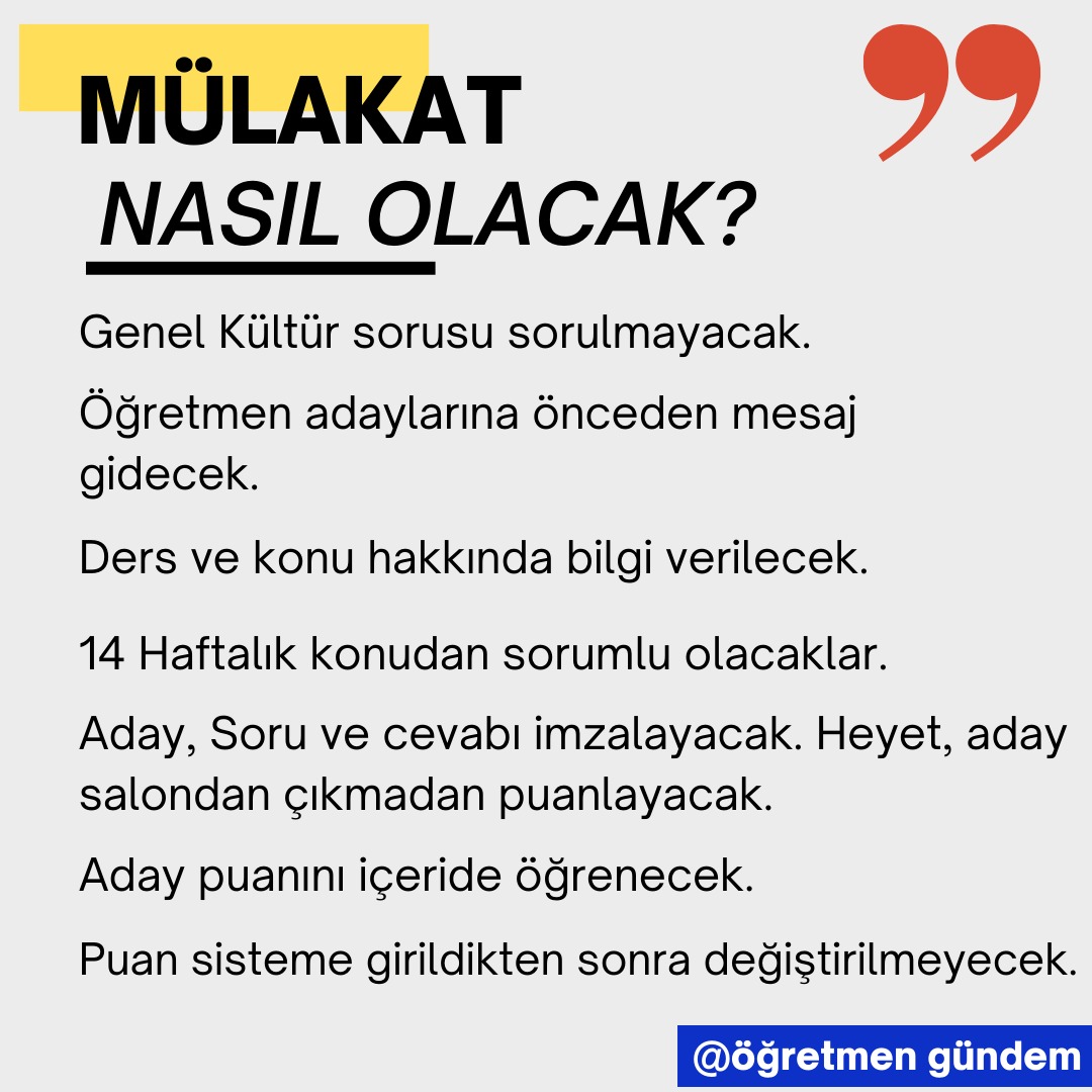 Öğretmen atamalarında yeni sistem nasıl olacak? 

#BakanTekinKoltuğuTerket
#MebTekinDegil
#EgitimdeSiddeteHayir