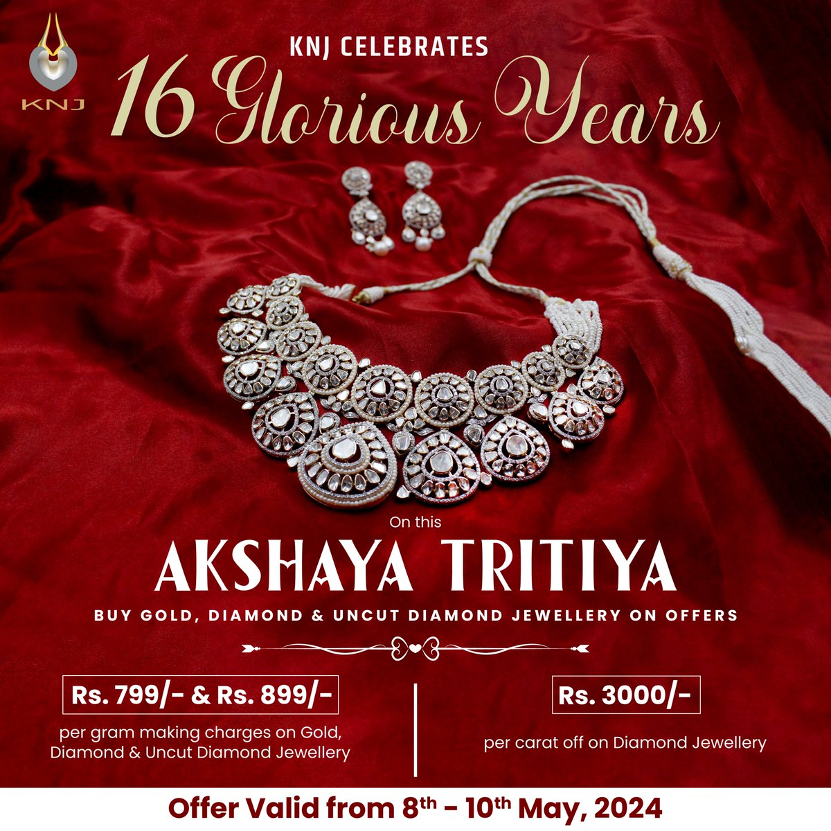 Don't miss out on KNJ's Anniversary & Akshaya Tritiya Offers! Visit now!
.
.
#glorious16years #Jewellery #jewellerycollections #goldjewellry #jewellery #jewellerymaking #jewellerycollection #JewelleryOffer #jewelleryoffersale #jewelleryofferforfestival #AkshayaTritiya