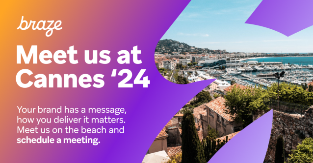 .@Braze is returning to #CannesLions this year! Will you join us? We've secured a spot in Cabana Row to host meetings, enjoy drinks, and showcase exciting activations on using Braze to boost your brand's creativity + ROI. Register now.... bit.ly/3JULCpe