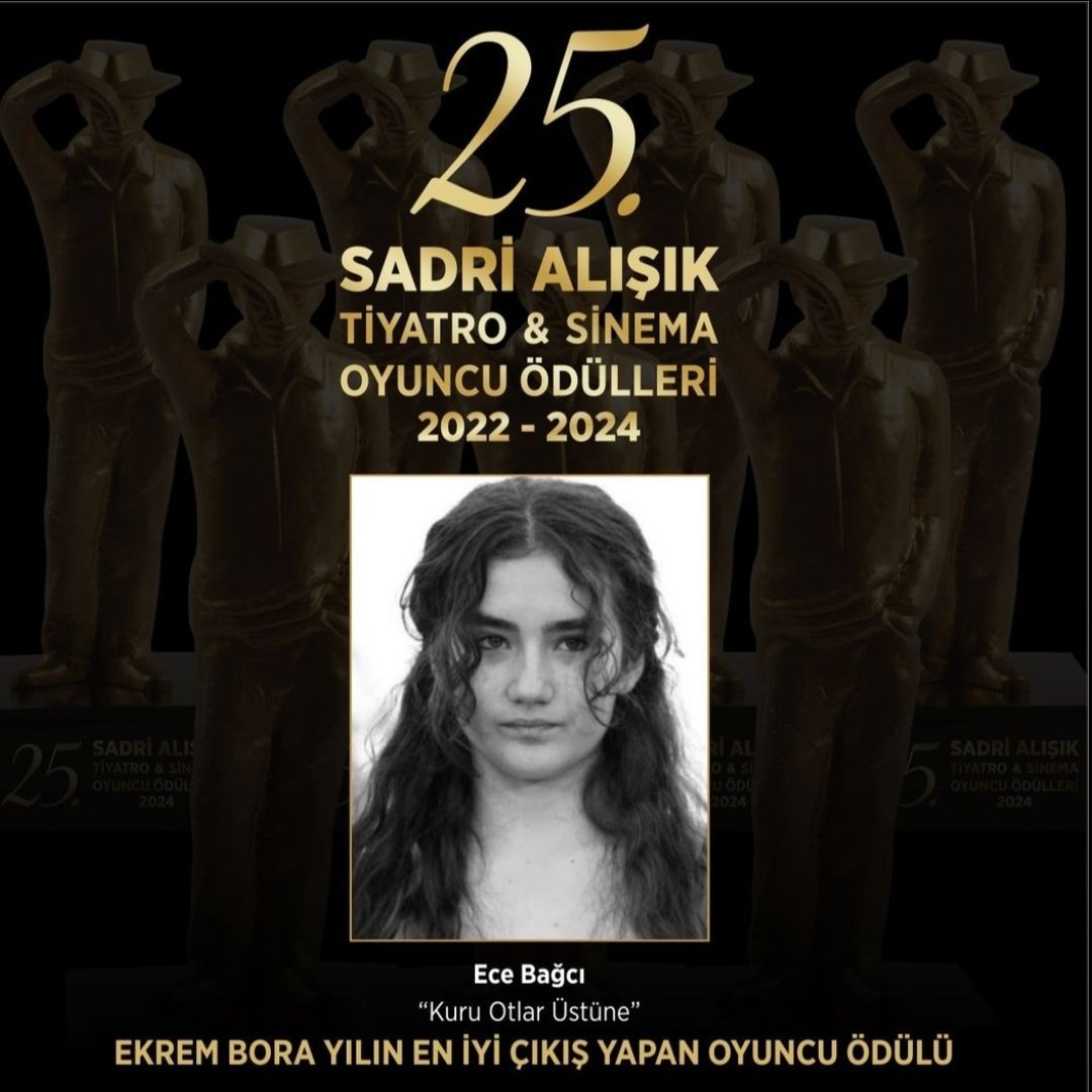 25. Sadri Alışık Tiyatro & Sinema Oyuncu Ödülleri

Ekrem Bora Yılın En İyi Çıkış Yapan Oyuncu Ödülü, Ece Bağcı...
#KuruOtlarÜstüne