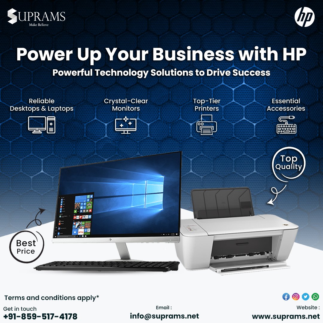 💻🖨️Get your hands on top-notch HP Desktops, Laptops, Monitors, Printers, and Accessories at unbeatable prices!🌟 
.
#consultation- 📞+91-8595174178📞
.
.
#Suprams #HP #desktops #hplaptops #UpgradeYourTech #BestDeals #WorkFromHome #TechSavvy #MustHaveTech