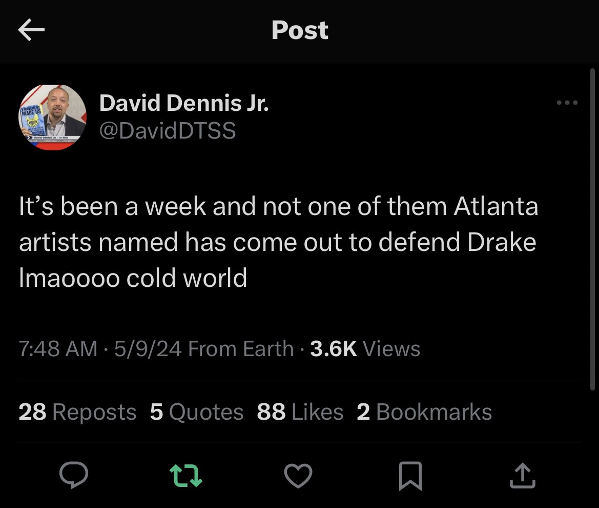 Nah forreal can somebody tell me why 2 Chainz, 21 Savage, Lil Baby, Quavo, Young Thug and all those Atlanta rappers Kendrick namedropped haven’t said anything in Drake defense? They must know something the industry don’t, ain’t that what ppl be saying😂😂😂😂😂😂😂😂😂😂😂😂😂