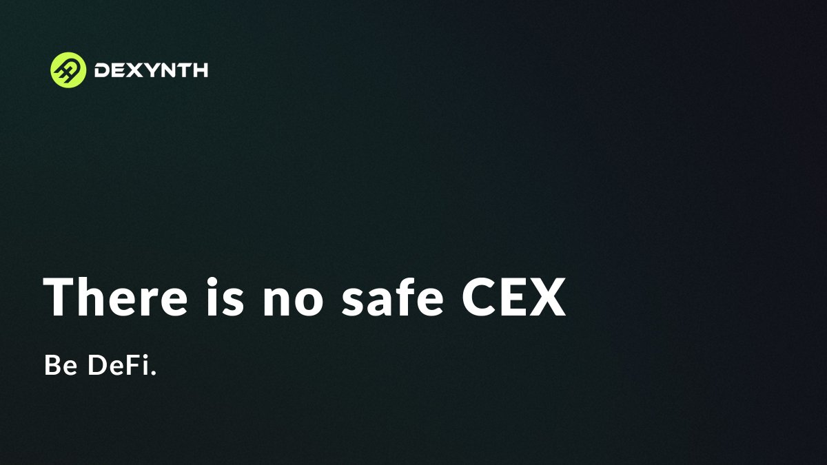 Remember, not your keys, not your coins.🔐
'#DeFi + Freedom of #trading = Dexynth'