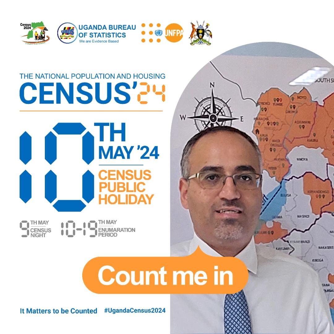 Tonight is #Census night! Starting tomorrow May 10 under @StatisticsUg lead, #Uganda🇺🇬 will embark on enumeration of its entire population! @UNFPAUganda proud to support as part of broader @UNinUganda support. It matters to be counted! Kyamugaso Okubalibwa! #UgandaCensus2024