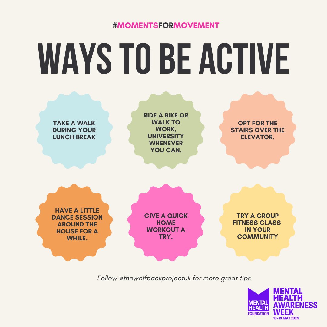 This #MentalHealthAwarenessWeek, let's commit to moving more for our mental well-being. Whether it's dancing, walking, or yoga, find what feels good for you and make it a priority. 🌟 #MoveForMentalHealth #HealthyMindset #MomentsForMovement
