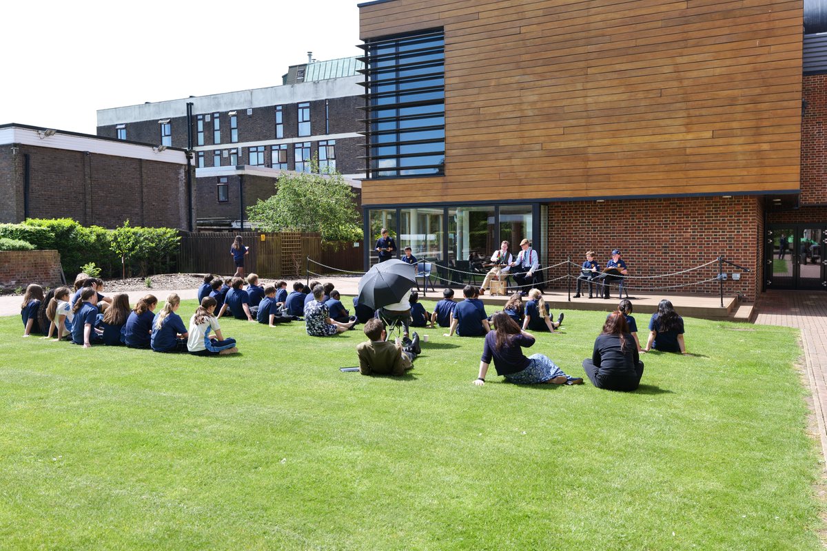 This lunchtime pupils and staff made the most of the lovely weather by holding a debate on Slater Court. The motion was 'THBT summer holidays are too long' which was ably debated by pupils from Years 7 and 8. Congratulations to the proposition who emerged victorious.