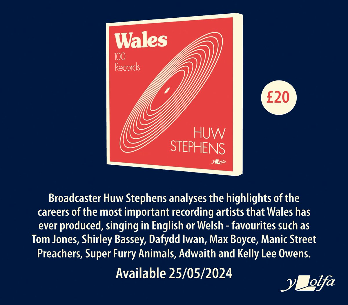 Available next week! Huw Stephens brings us his selection of 100 records by Welsh artists, looking at significant releases in genres from folk to punk to hip-hop, and at records in both English and Welsh. Price: £20 @Books_Wales @huwstephens