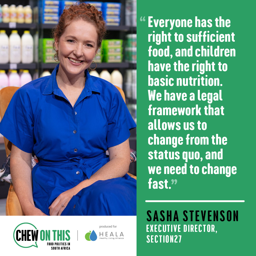 Join the discussion on fixing SA's broken food system on the brand new web serieis 'Chew On This'. SECTION27's executive director @SJDStevenson will be on the panel. Hunger, food insecurity, and obesity are all symptoms of this broken system. WATCH: heala.org/chew-on-this/