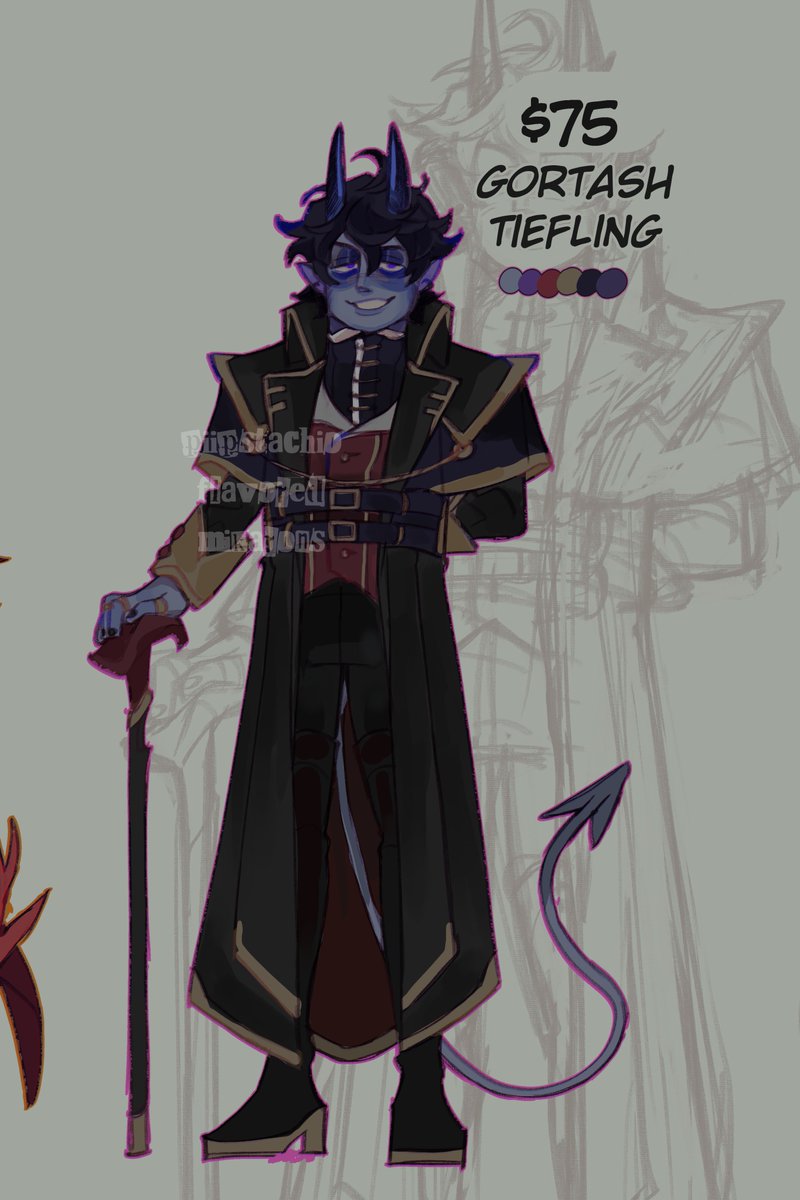 Last open BG3 themed tiefling adopt/adoptable that is open from the previous batch has been lowered! Gortash is the last one left (info below)