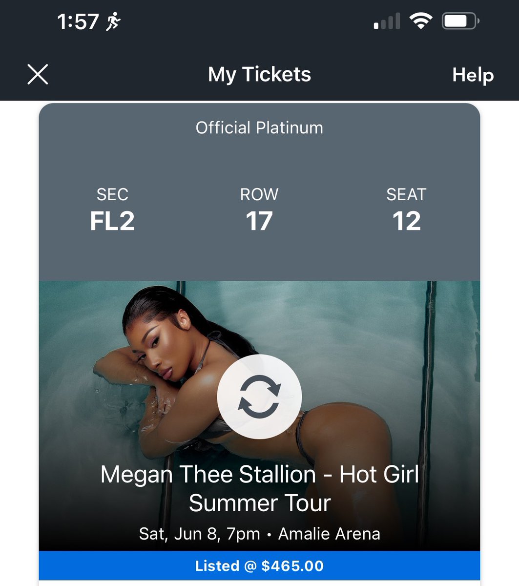 Selling ONE Megan Thee Stallion Hot Girl Summer Tickets for $400 (FACE VALUE) in Tampa Florida Amalie Arena. Great seats & have proof of tickets. Selling because I have better seats hit me up!! #hotgirlsummertour #ticketmaster #floorseats #tampa #amaliearena #MeganTheeStallion
