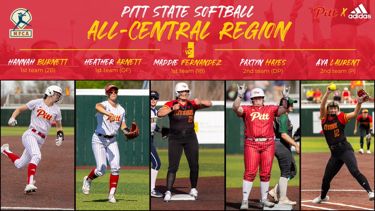 🚨ALL-REGION🚨

Gorilla Softball puts five players on the NFCA Division II All-Central Region team today🦍🥎

<a href="/Gorilla_SFB/">Pitt State Softball 🥎</a>|<a href="/pittstate/">Pittsburg State</a>