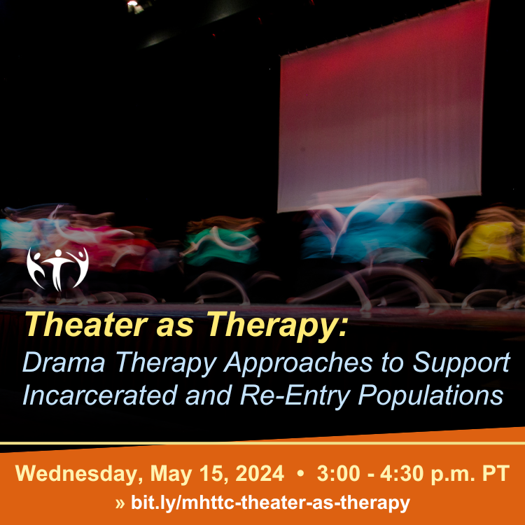psmhttc's tweet image. ✨Drama Therapy Workshop ✨

📆 Weds, May 15, 2024  ⏰ 3 - 4:30 p.m. PT

Join Suraya Keating, MFT, RDT w/ Tony Tony Cyprien and Preston “Zoe” Gardner for &quot;Theater as Therapy: Drama Therapy Approaches to Support Incarcerated and Re-Entry Populations&quot;: bit.ly/mhttc-theater-…