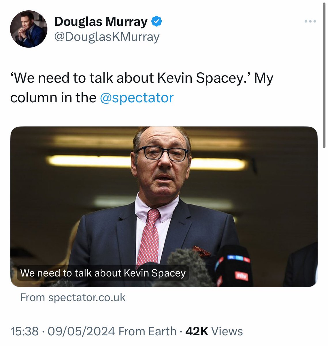 Spacey trying desperately to beat the sexpest tag: 'what if I was friends with a massive bigot'