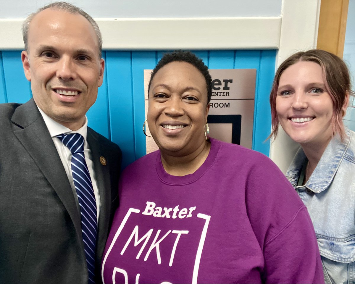 Spent some time this afternoon with Executive Director Sonja Forte and Community Engagement Director Lindsay Vacanti at Baxter Community Center in Grand Rapids. Incredible work the Center is doing to support the community. 🙏