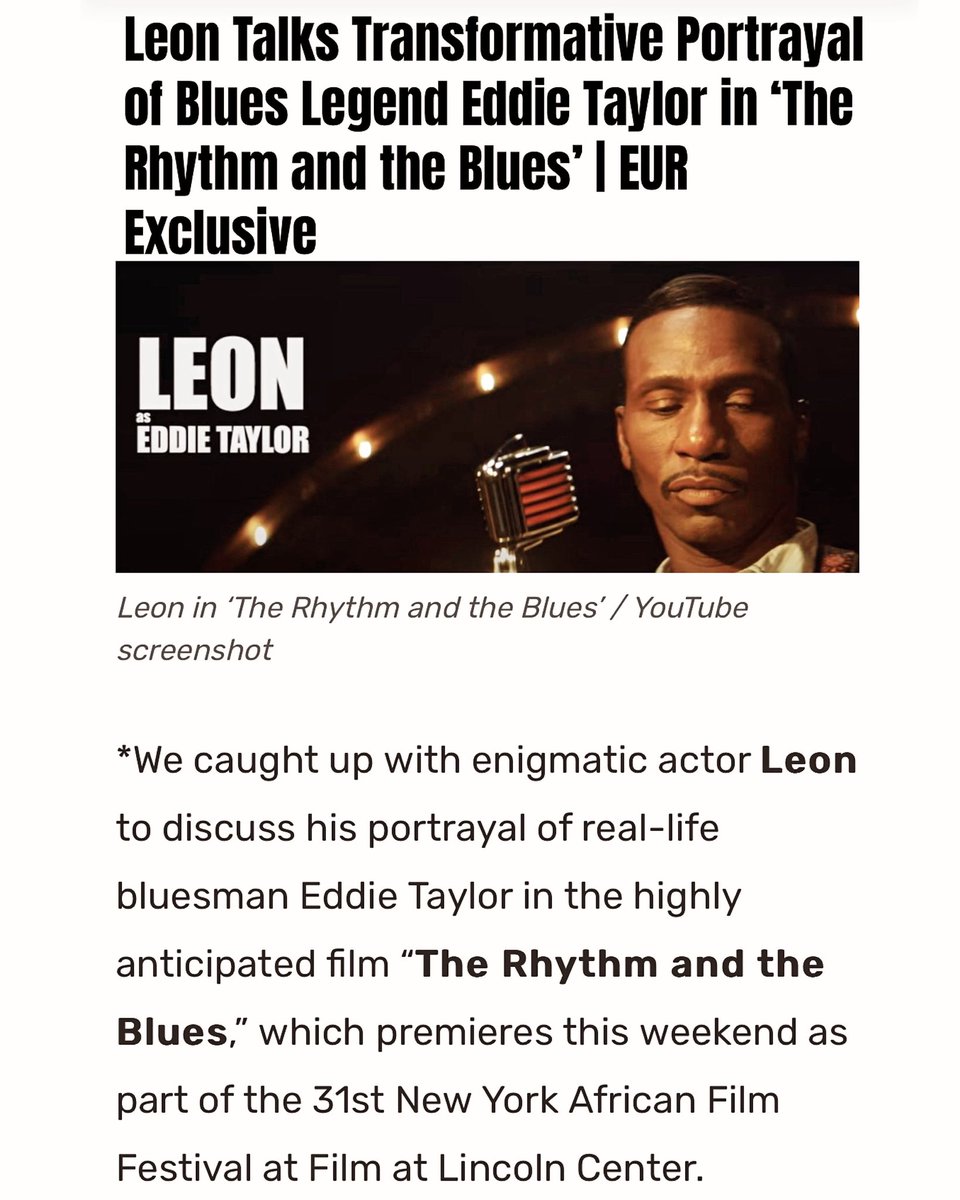 The Rhythm & The Blues Saturday May 11th 5:30PM @lctheater @lincolncenter @africanfilmfest @filmlinc #NYAFF31 #rhythmandbluesmovie #leon #theblues