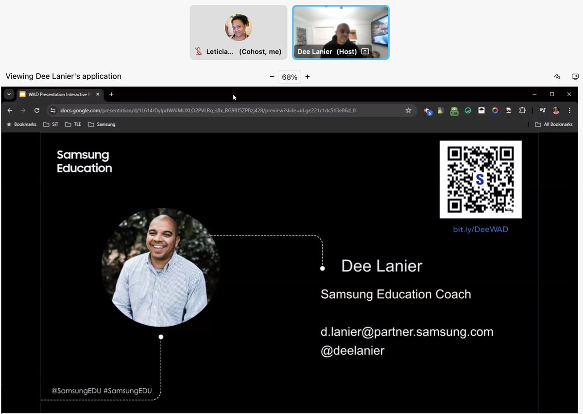 .@deelanier is live, y'all! Join NOW! bit.ly/SamsungVPD @SamsungEDU @YaritzaV_ @racheldswanson @micahshippee