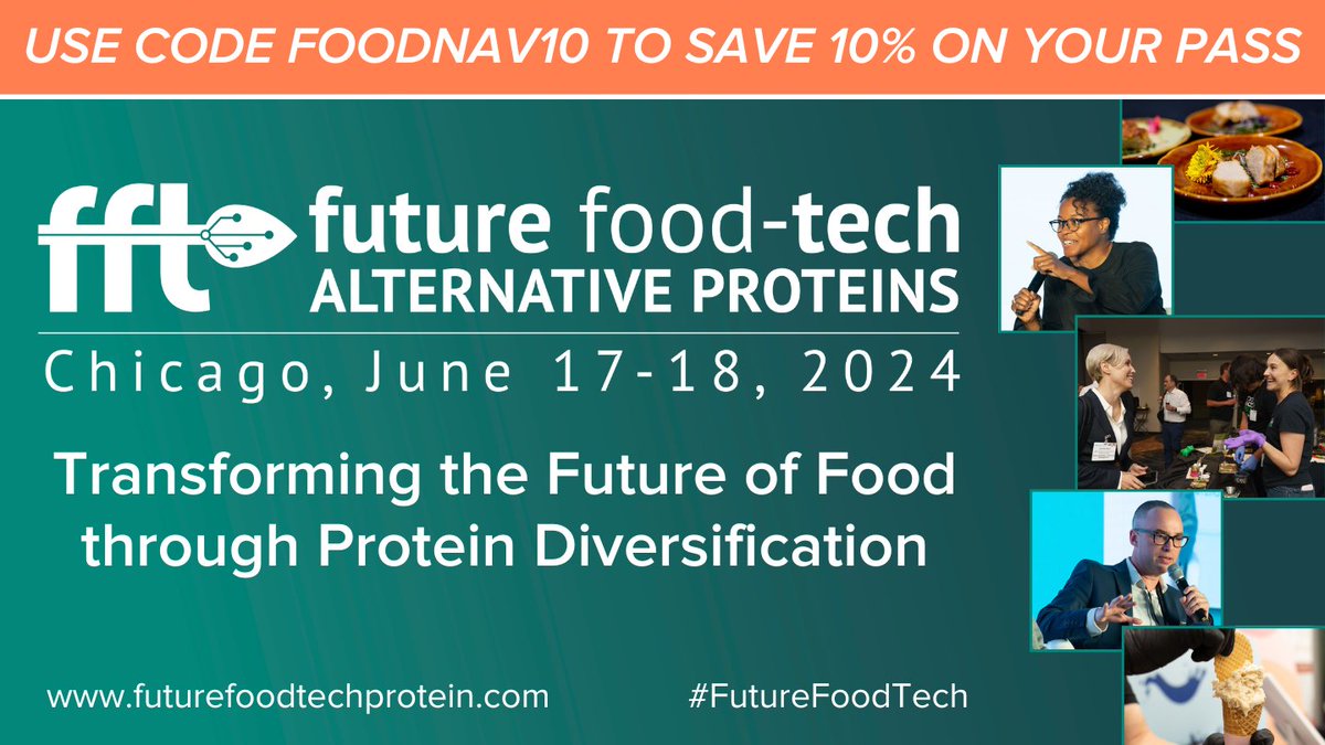 FoodNavigator-USA (@foodnavigatorus) on Twitter photo Future Food-Tech Alternative Proteins’ Early Bird discount ends tonight! Join 700+ senior leaders in the food-tech epicenter of Chicago on June 17-18. 
Register today to save $300 and use our code FOODNAV10 for an additional 10% discount! bit.ly/3QCqHuU Future Food-Tech Alternative Proteins’ Early Bird discount ends tonight! Join 700+ senior leaders in the food-tech epicenter of Chicago on June 17-18. 
Register today to save $300 and use our code FOODNAV10 for an additional 10% discount! bit.ly/3QCqHuU
