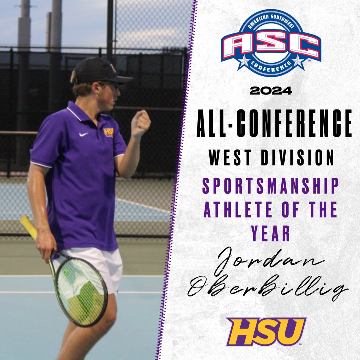 Congrats to Jordan Oberbillig for being named ASC Sportsmanship Athlete of the Year! 🤠