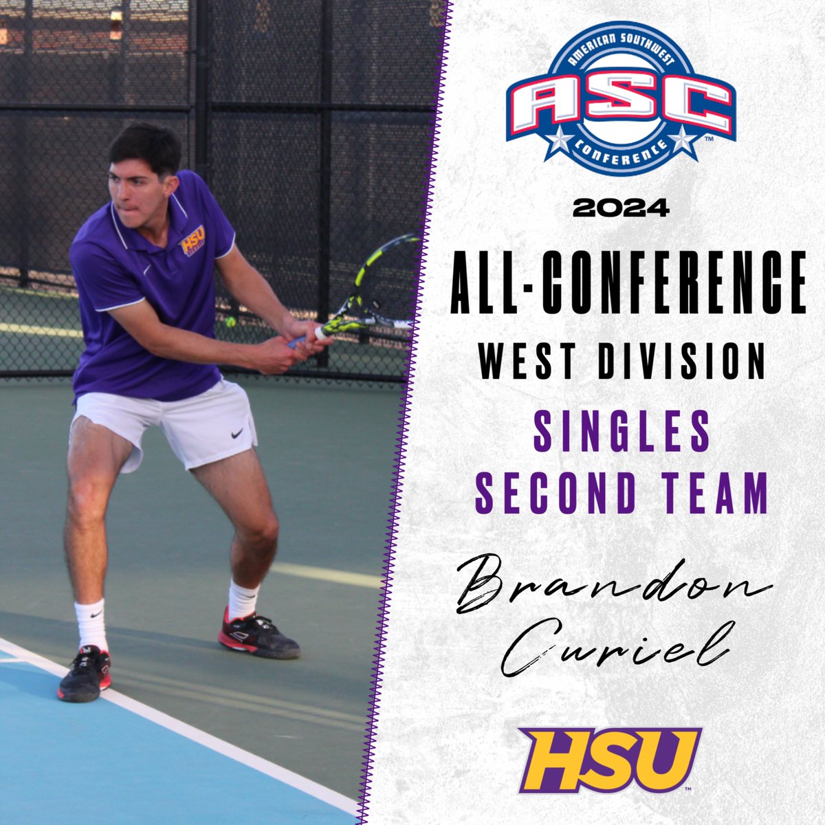Congrats to Brandon Curiel for being named to the ASC West Singles Second Team! 🤠