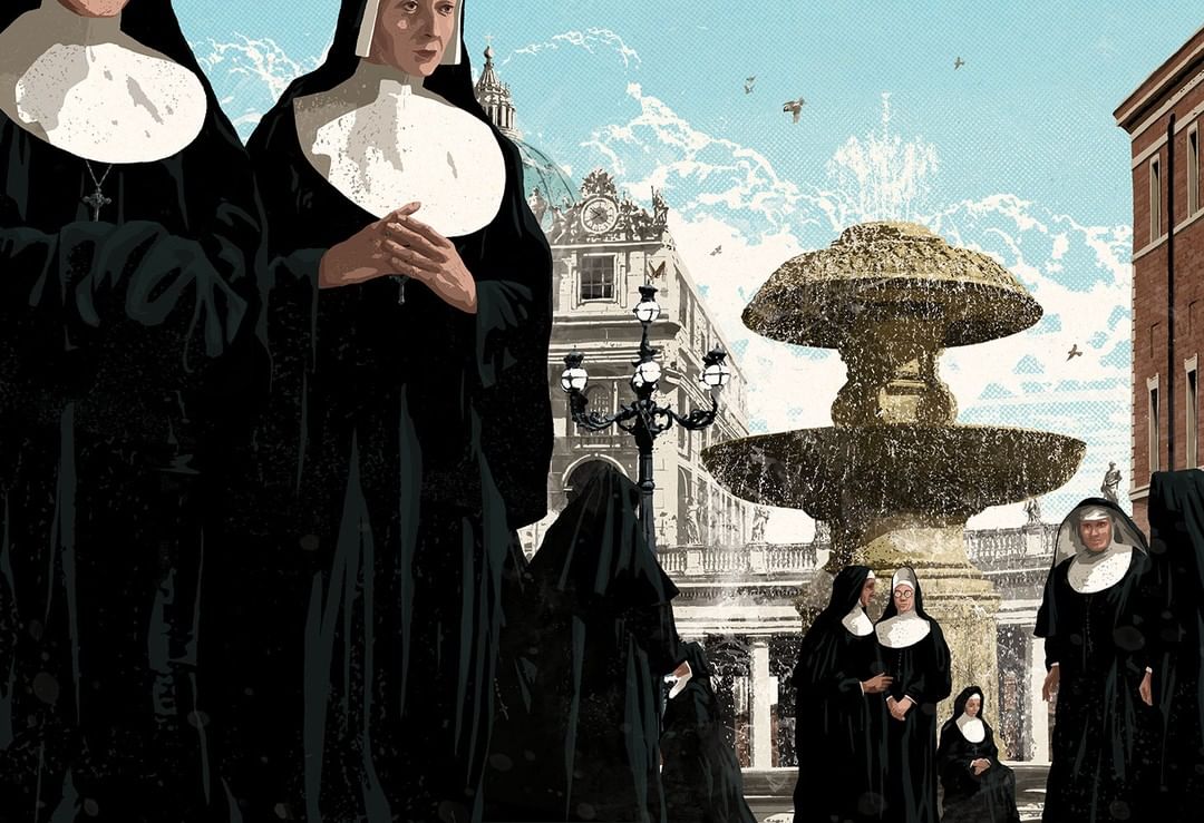 Mark Smith shares his new spread for @VanityFair, illustrating a story about the mysteries of female fertility.

See more from Mark at theispot.com/stock/msmith! ⛲️

#editorialart #editorialillustration #nuns #NunsRunTheWorld