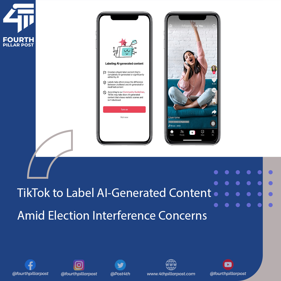 TikTok announces plans to label AI-generated content with digital watermarks to enhance transparency and combat potential election interference. #TikTok #AI #ContentCredentials 
Read more: 4thpillarpost.com