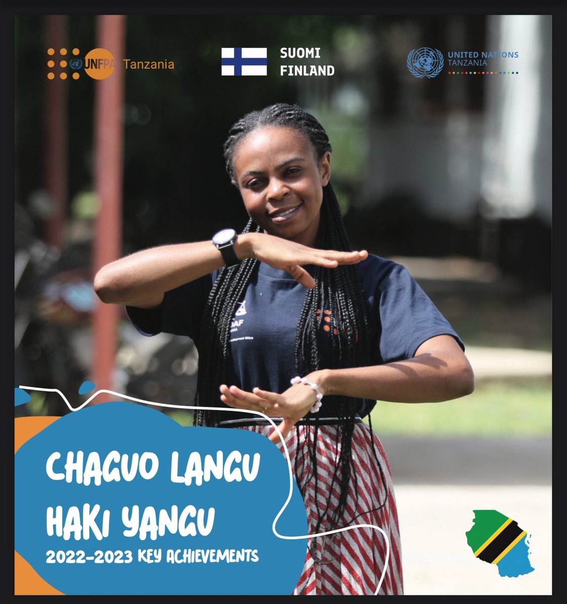 Latest #UNFPA 🇹🇿 Publication #CLHY 2022-2023 Key Achievements ✅ Read more 👇🏾 tanzania.unfpa.org/en/publication… The ‘My Rights My Choices: Protecting the Rights & Choices of Women & Girls, particularly Women & Girls with Disabilities in #Tanzania🇹🇿,funded by the Government of #Finland 🇫🇮