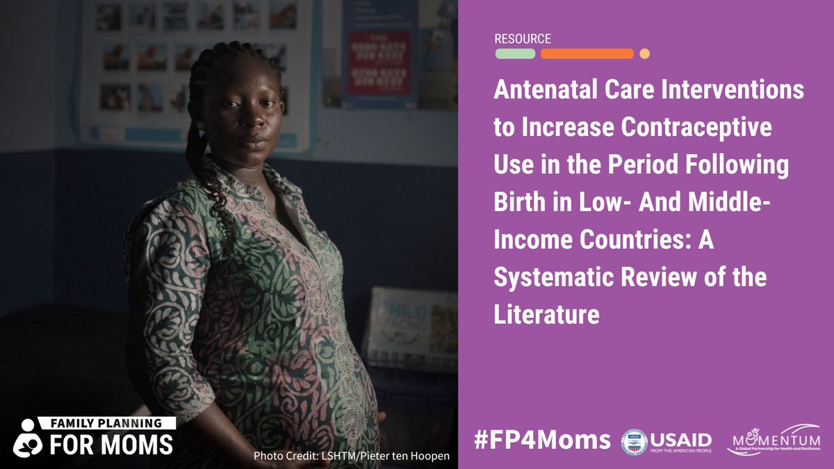 It’s never too early to start planning! Check out this lit review from MOMENTUM Safe Surgery to learn about interventions that can be used to encourage postpartum #FamilyPlanning during the antenatal period: usaidmomentum.org/resource/anten… #FP4Moms