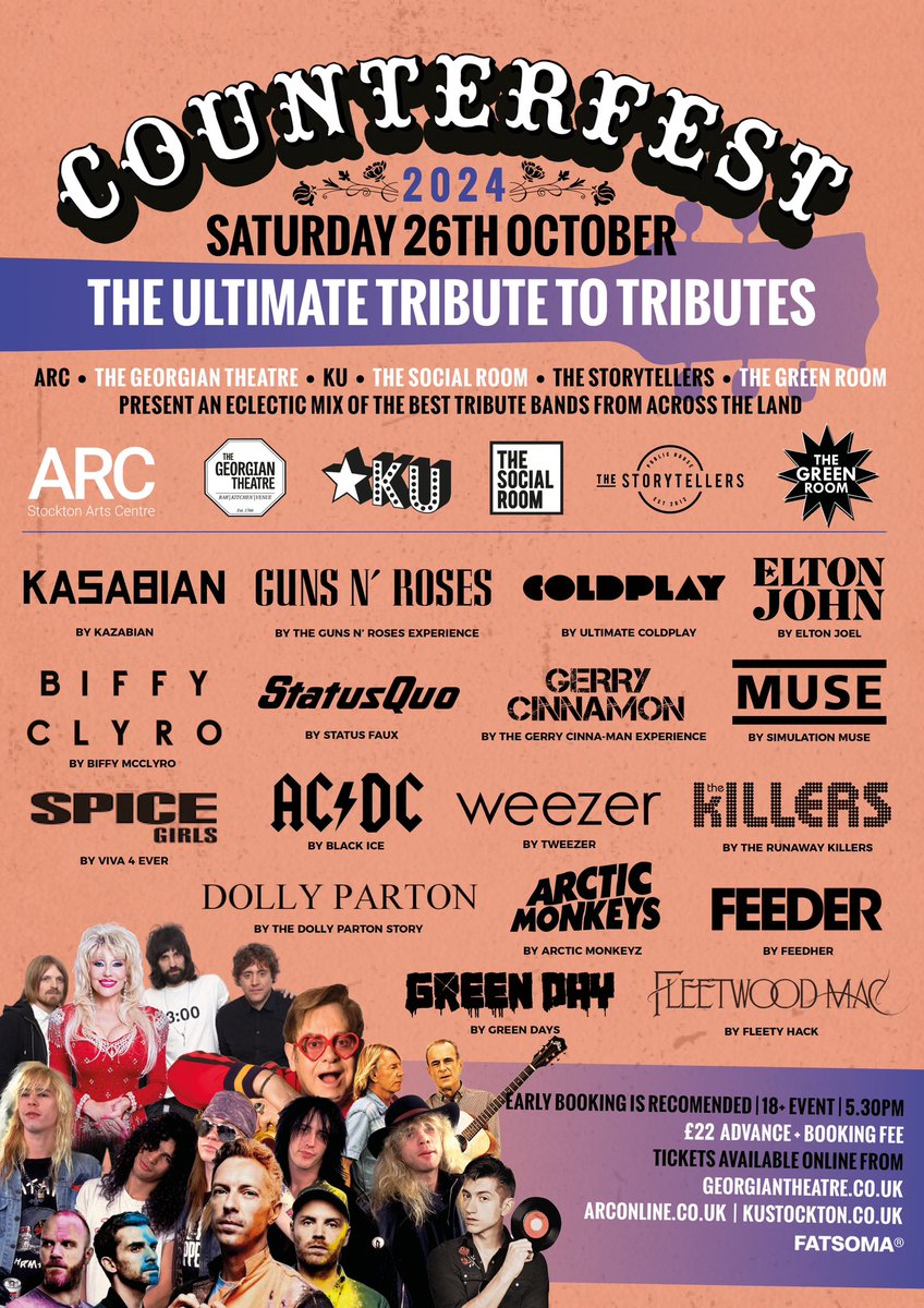 COUNTERFEST 2024 🌟 The Ultimate Tribute to Tributes is back! Catch 6 stages full of some of the best tribute bands the UK has to offer this October 🔥 🎫 fatsoma.com/e/cp0mski3/la/…