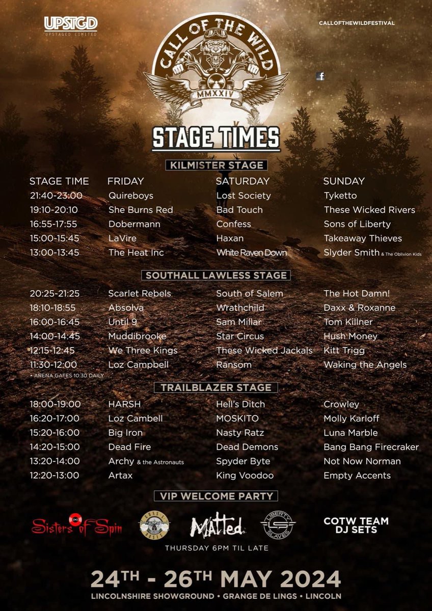 Who's coming to Call Of The Wild Festival we are opening up o the trailerblazer stage. Want to see you all down the front #bemorevoodoo it's coming !!! New tracks and some old Can't wait the countdown is on
