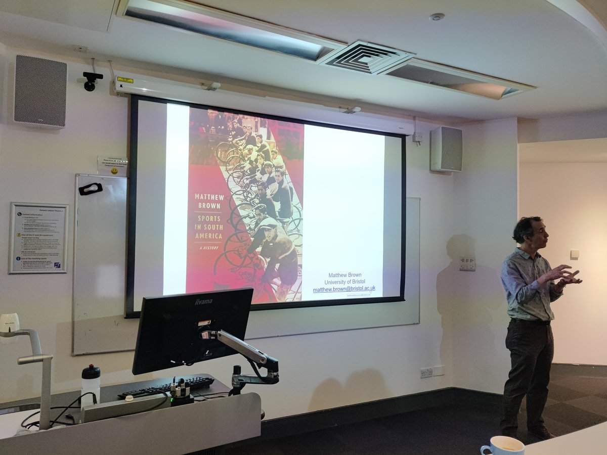 Fascinating talk @DeLCLancaster from Matthew Brown this afternoon on the history of sports in South America, bringing a focus to indigenous sporting cultures that have been hidden behind narratives positioning Europeans as the expert bringers of sports to South America.