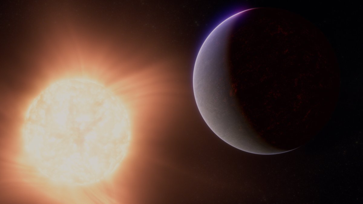 Researchers using the James Webb Space Telescope have potentially discovered atmospheric gases on 55 Cancri e, a super-Earth exoplanet. These gases indicate a volatile-rich atmosphere that may be cooling the planet's dayside. #exoplanet #planet