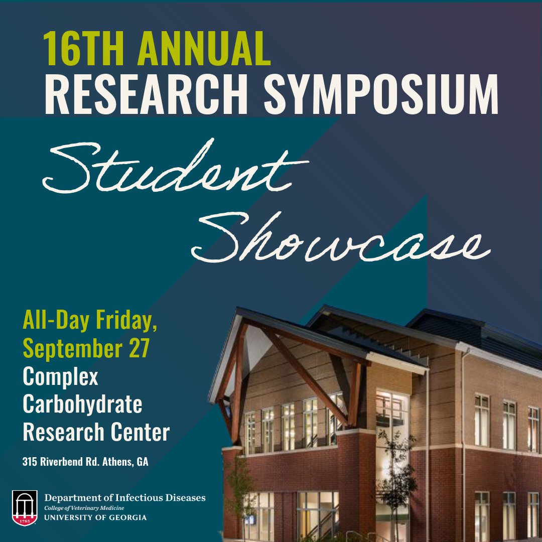 Mark your calendars for the Department of Infectious Diseases' 16th annual retreat! 🎉 The two-day event will feature a Faculty Retreat on Sept. 26 and a Student Showcase on Sept. 27. We hope to see you there! #UGAIDIS