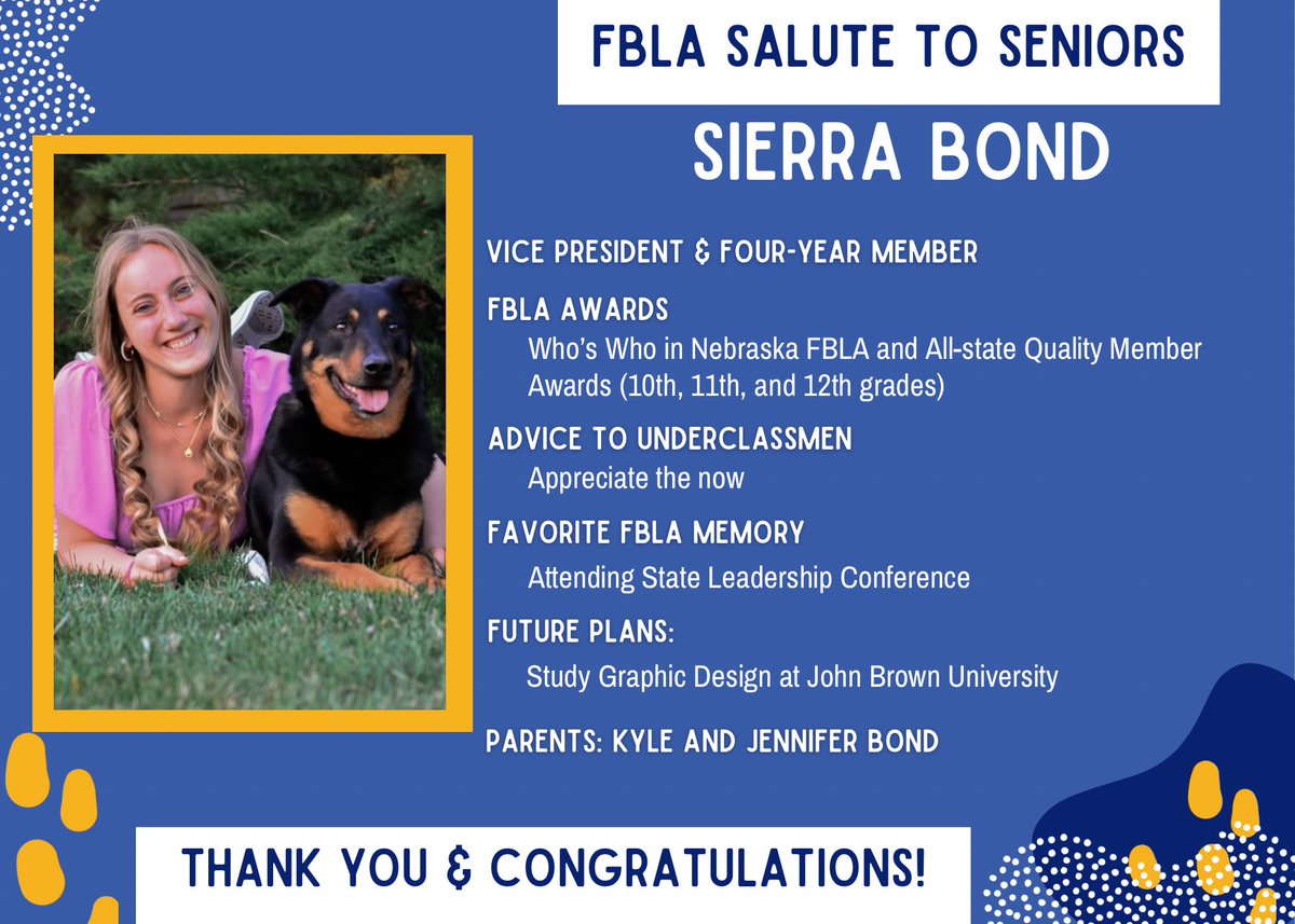 Congratulations Sierra! #FBLA_TogetherWeAchieve #CreteCardinals