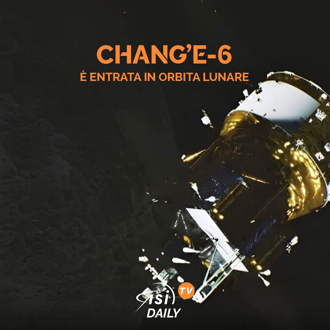 🚀Dopo un viaggio di 5 giorni, #Chang’e-6 è entrata in orbita lunare.

Il lander della missione si separerà il 28 maggio e tenterà l'allunaggio all’inizio di giugno 🌒.

🎞️ Guarda il video su #AsiTv👉lnkd.in/ds5BFK4Y
🎧 Oppure ascolta il podcast▶️lnkd.in/dvGDNK5K