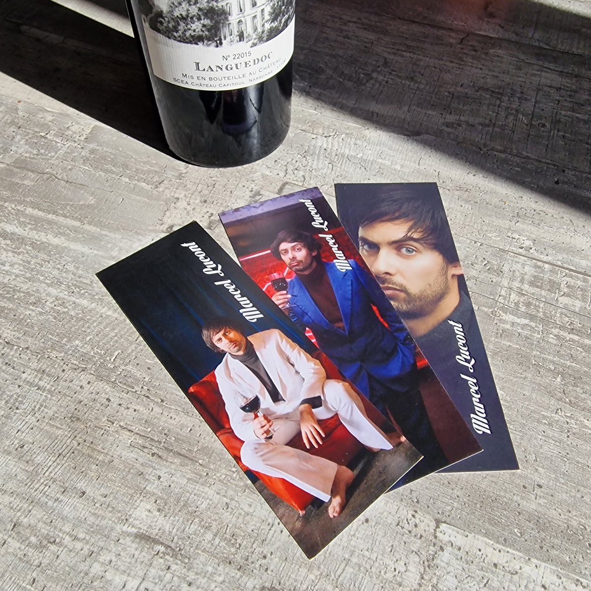 The new bookmark collection has arrived. Pre-orders were sent out today, now the rest of you can own a party of cultural history. Poems on the reverse: - Baise-Moi Ce Soir Dans Le Pissoir - Let's Go Wild - Wine In A Can marcellucont.bandcamp.com/merch/3-marcel…