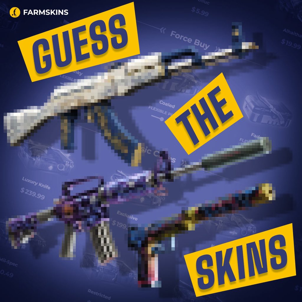 Take a closer look and name the skins to get a cool BONUS! 🎁🔥

Among all the correct answers, we will arrange a 24-hour GIVEAWAY! 🎉

Be sure to Like and RT 🫵🤩

#cs2 #csgogiveaway