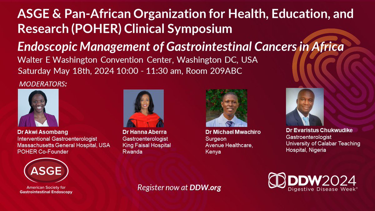 Akwi Asombang MD MPH (@akwiasombangmd) on Twitter photo I look forward to co-moderating this historical <a href="/ASGEendoscopy/">ASGE GI Endoscopy</a> event <a href="/DDWMeeting/">Digestive Disease Week</a> 2024 with leading gastroenterologists and surgeon representing various African countries.
#GItwitter #GlobalHealth
<a href="/ahmad_madkour/">Ahmad.Madkour</a>
<a href="/Unical75/">UniversityofCalabar</a>
REGISTRATION: ddw.org I look forward to co-moderating this historical <a href="/ASGEendoscopy/">ASGE GI Endoscopy</a> event <a href="/DDWMeeting/">Digestive Disease Week</a> 2024 with leading gastroenterologists and surgeon representing various African countries.
#GItwitter #GlobalHealth
<a href="/ahmad_madkour/">Ahmad.Madkour</a>
<a href="/Unical75/">UniversityofCalabar</a>
REGISTRATION: ddw.org