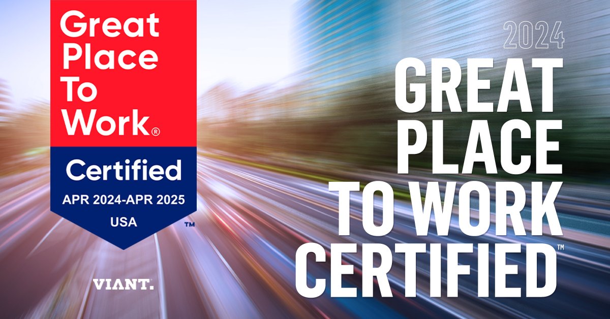 It's a three-peat!

We're honored that our team and @GPTW_US have recognized Viant's commitment to fostering a great workplace #culture for the third year in a row.

Check out the full press release here. bit.ly/3yet9Bv

#GreatPlaceToWork #TeamViant