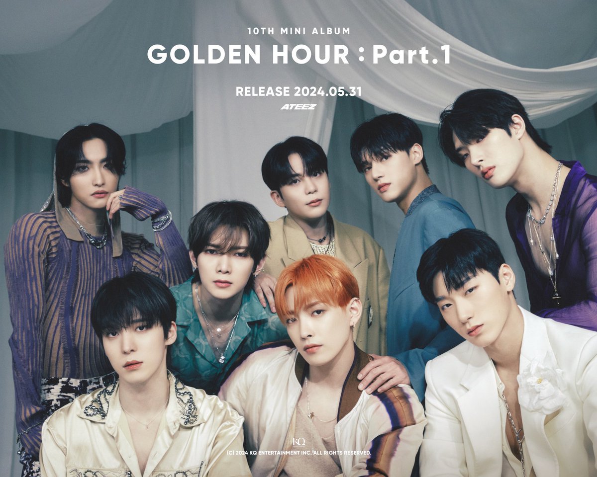 #ATEEZ reveals new amazing Concept Photo 3, ahead of the release of their much awaited new album ‘GOLDEN HOUR: Part 1.’ out May 31! 👏📸💿💥5⃣/3⃣1⃣👑💙