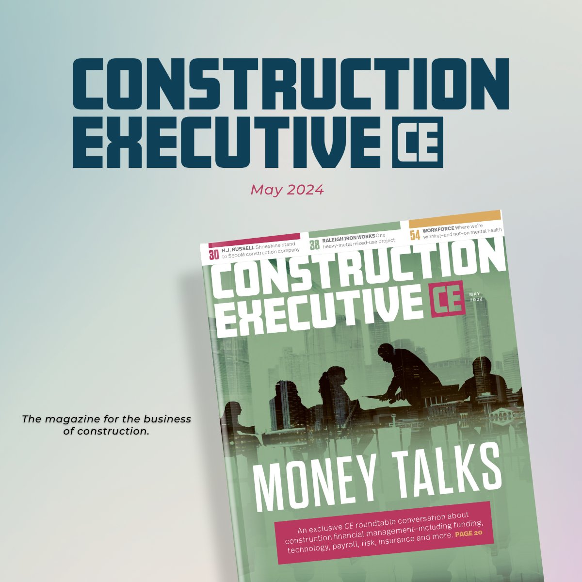 Our May issue is live! Check out our cover story featuring a roundtable conversation of construction #financial professionals, a profile on a black-owned plastering shop founded in Jim Crow–era Atlanta, and more. Read it here: bit.ly/4bObaAr