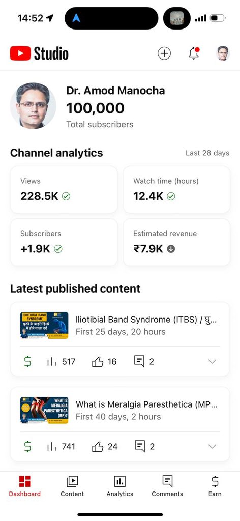 100,000 SUBSCRIBERS 

youtube.com/@DrAmodManocha

#removemypain #DrAmodManocha #paineducation #painawareness #chronicpainwarrior #ChronicPainRelief